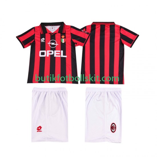 AC Milan 1996 1997 Retro Barn Hemma Matchtröja Kortärmad