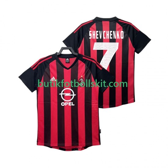 AC Milan SHEVCHENKO 7 2003 Retro Män Hemma Matchtröja 2002 Kortärmad