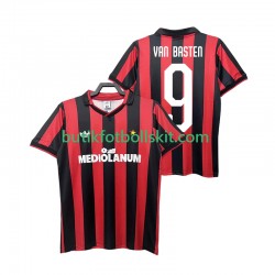 AC Milan VAN BASTEN 9 1990 1991 Retro Män Hemma Matchtröja Kortärmad