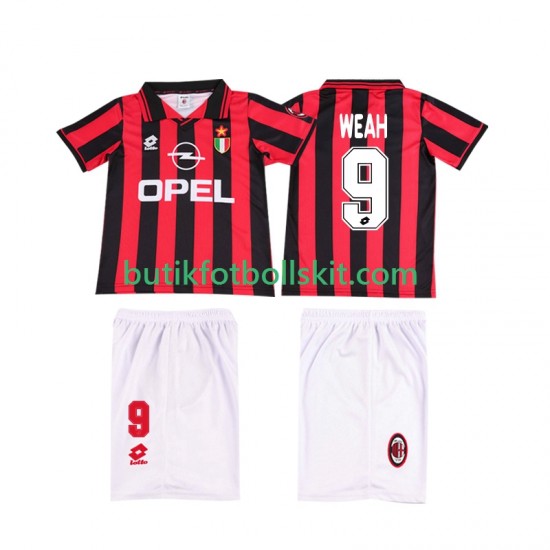 AC Milan WEAH 9 1996 1997 Retro Barn Hemma Matchtröja Kortärmad