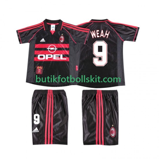 AC Milan WEAH 9 Retro Barn Tredje Matchtröja 1999 1998 Kortärmad