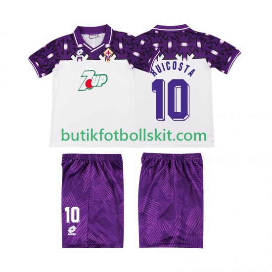 Fiorentina RUI COSTA 10 1992 1993 Retro Barn Borta Matchtröja Kortärmad