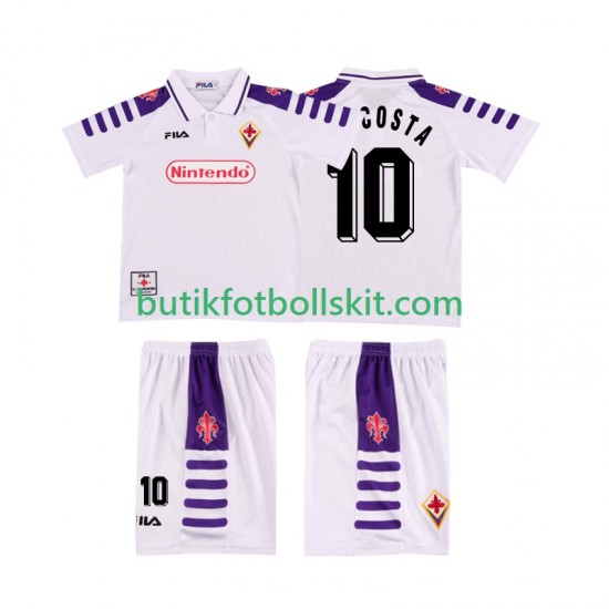 Fiorentina RUI COSTA 10 Retro Barn Borta Matchtröja 1999 1998 Kortärmad