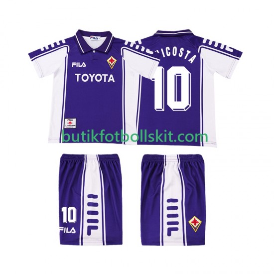 Fiorentina RUI COSTA 10 2000 Retro Barn Hemma Matchtröja 1999 Kortärmad