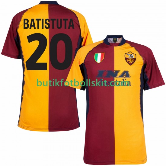 AS Roma Batistuta 20 2000 2001 Retro Män Hemma Matchtröja Kortärmad