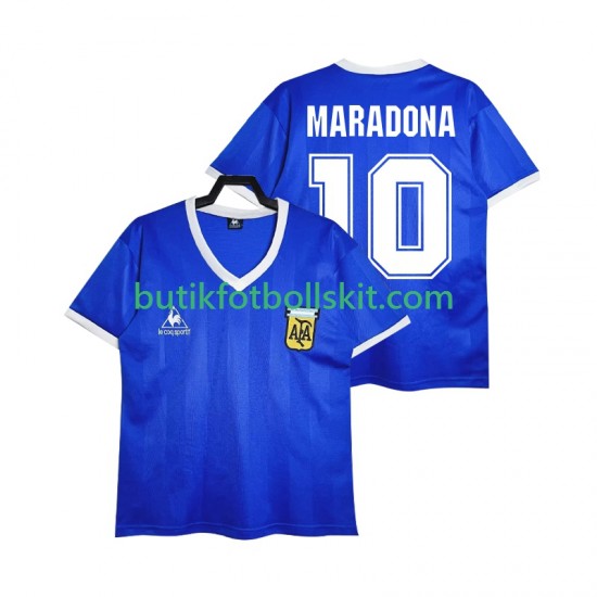 Argentina MARADONA 10 1986 Retro Män Borta Matchtröja Kortärmad