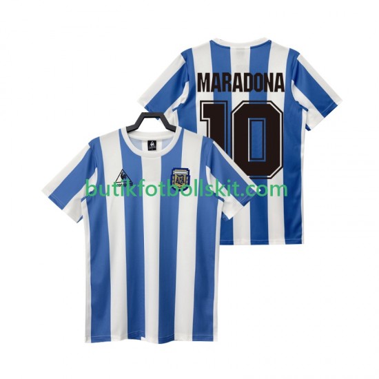 Argentina MARADONA 10 1986 Retro Män Hemma Matchtröja Kortärmad
