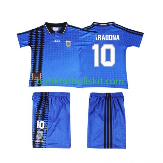 Argentina MARADONA 10 1994 Retro Barn Borta Matchtröja Kortärmad