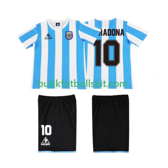 Argentina MARADONA 10 1986 Retro Barn Hemma Matchtröja Kortärmad