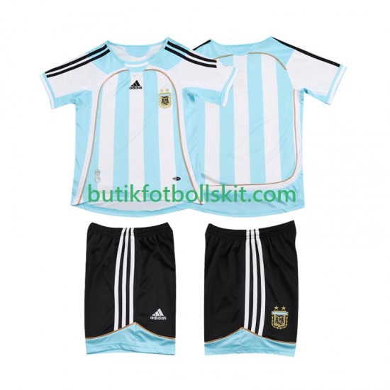 Argentina 2007 Retro Barn Hemma Matchtröja 2006 Kortärmad