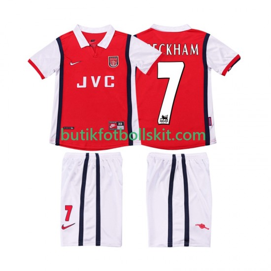 Arsenal BECKHAM 7 Retro Barn Hemma Matchtröja 1999 1998 Kortärmad