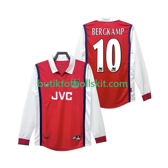Arsenal BERGKAMP 10 Retro Män Hemma Matchtröja 1999 1998 Långärmad