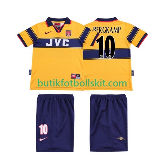 Arsenal BERGKAMP 10 1997 Retro Barn Borta Matchtröja 1999 Kortärmad