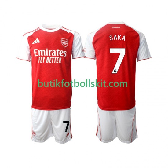 Arsenal Bukayo Saka 7 Barn Hemma Matchtröja 2025/26 Kortärmad