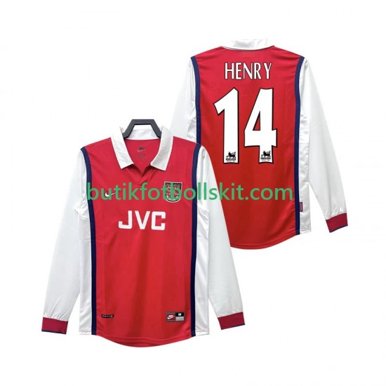 Arsenal Henry 14 Retro Män Hemma Matchtröja 1999 1998 Långärmad