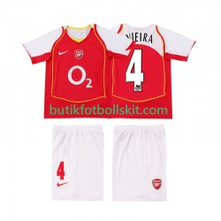 Arsenal VIEIRA 4 2005 Retro Barn Hemma Matchtröja 2004 Kortärmad