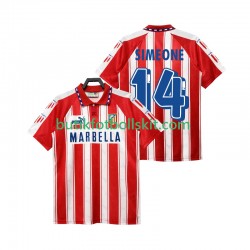 Atlético Madrid SIMEONE 14 1994 1995 Retro Män Hemma Matchtröja Kortärmad