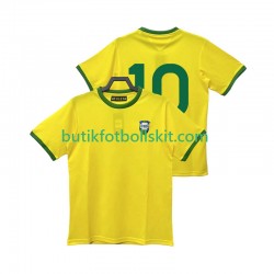 Brasilien 10 1970 Retro Män Hemma Matchtröja Kortärmad