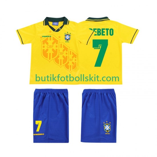 Brasilien BEBETO 7 1994 Retro Barn Hemma Matchtröja Kortärmad