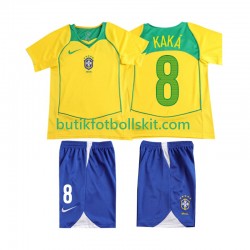 Brasilien KAKA 8 Retro Barn Hemma Matchtröja 2004 Kortärmad