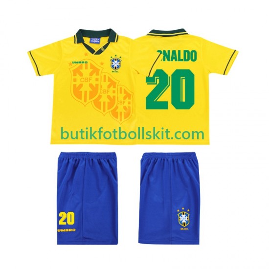 Brasilien RONALDO 20 1994 Retro Barn Hemma Matchtröja Kortärmad