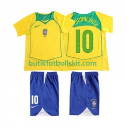 Brasilien RONALOINHO 10 Retro Barn Hemma Matchtröja 2004 Kortärmad