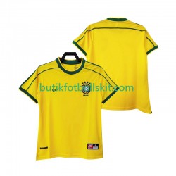 Brasilien Retro Män Hemma Matchtröja 1998 Kortärmad