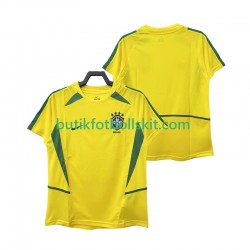 Brasilien Retro Män Hemma Matchtröja 2002 Kortärmad