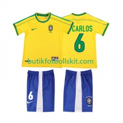 Brasilien Roberto Carlos 6 Retro Barn Hemma Matchtröja 1998 Kortärmad