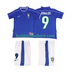 Brasilien Ronaldo 9 Retro Barn Borta Matchtröja 1998 Kortärmad