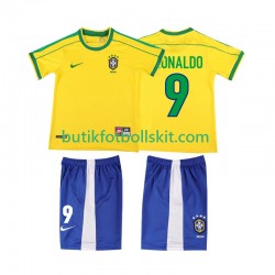 Brasilien Ronaldo 9 Retro Barn Hemma Matchtröja 1998 Kortärmad