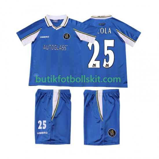 Chelsea ZOLA 25 1997 Retro Barn Hemma Matchtröja 1999 Kortärmad