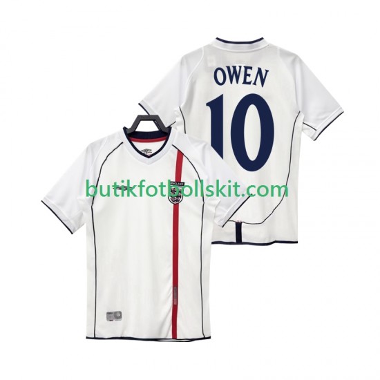 England OWEN 10 Retro Män Hemma Matchtröja 2002 Kortärmad