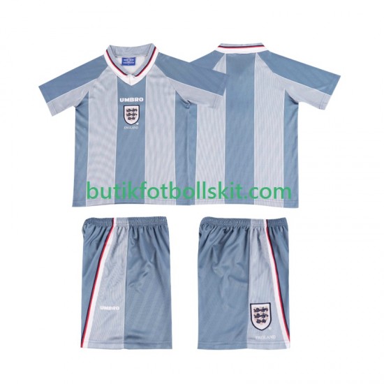 England 1996 Retro Barn Borta Matchtröja Kortärmad