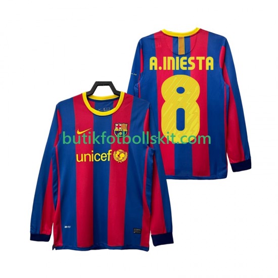 FC Barcelona A INIESTA 8 Retro Män Hemma Matchtröja 2011 2010 Långärmad