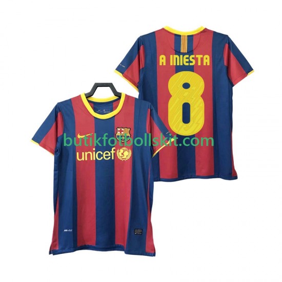 FC Barcelona A INIESTA 8 Retro Män Hemma Matchtröja 2011 2010 Kortärmad