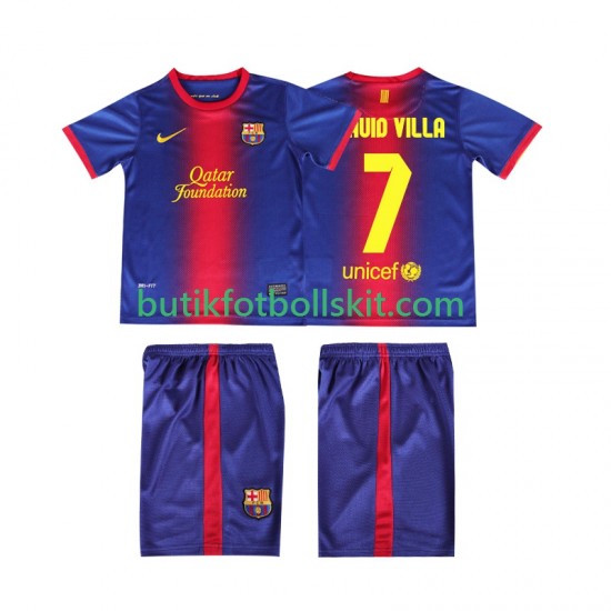 FC Barcelona DAUID VILLA 7 2012 2013 Retro Barn Hemma Matchtröja Kortärmad