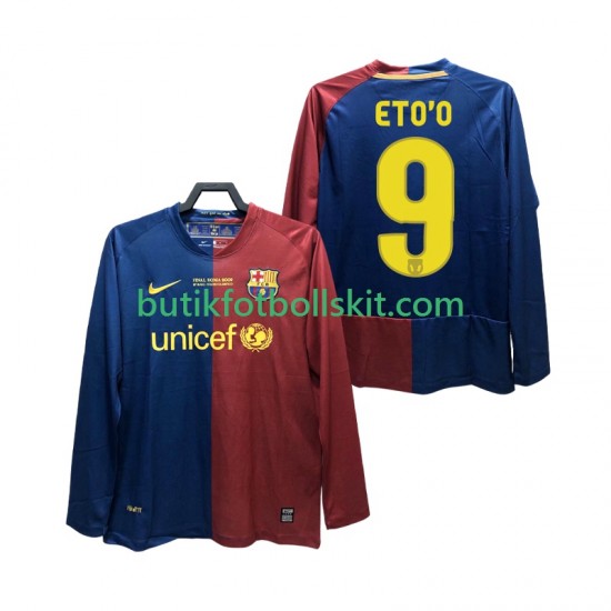 FC Barcelona ETO O 9 Champions League 2009 Retro Män Hemma Matchtröja 2008 Långärmad