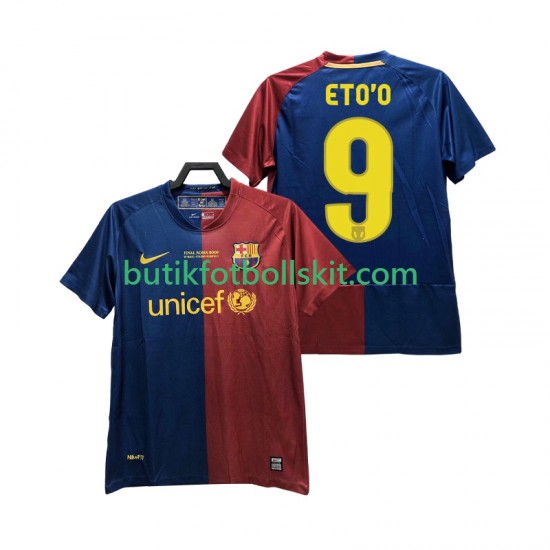 FC Barcelona ETO O 9 Champions League 2009 Retro Män Hemma Matchtröja 2008 Kortärmad