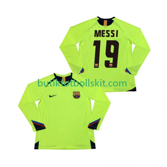 FC Barcelona Lionel Messi 19 2005 Retro Män Borta Matchtröja 2006 Långärmad