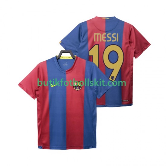 FC Barcelona Lionel Messi 19 2007 Retro Män Hemma Matchtröja 2006 Kortärmad