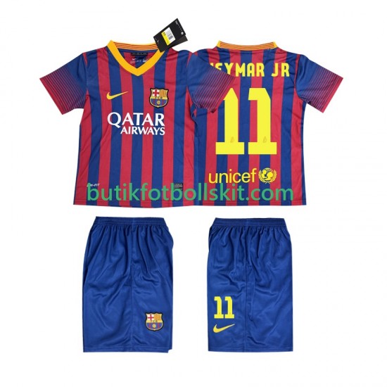 FC Barcelona Neymar JR 11 2013 2014 Retro Barn Hemma Matchtröja Kortärmad