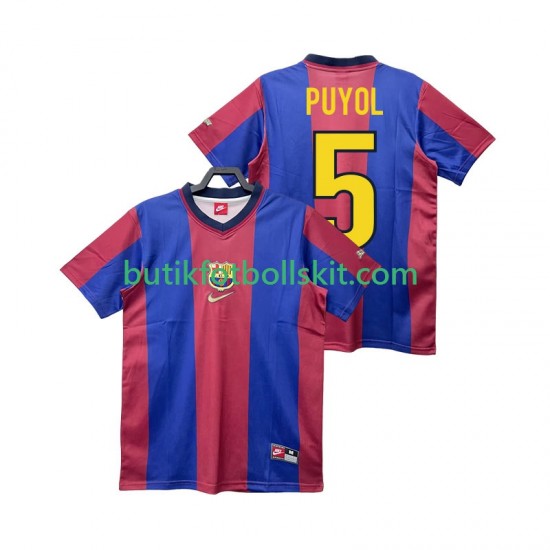 FC Barcelona PUYOL 5 Retro Män Hemma Matchtröja 1999 1998 Kortärmad
