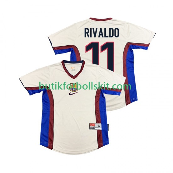 FC Barcelona RIVALDO 11 Retro Män Borta Matchtröja 1999 1998 Kortärmad