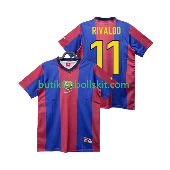 FC Barcelona RIVALDO 11 Retro Män Hemma Matchtröja 1999 1998 Kortärmad