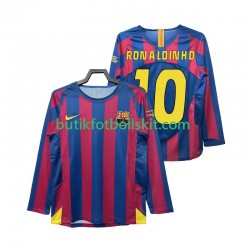 FC Barcelona RONALDINHO 10 Champions League 2005 Retro Män Hemma Matchtröja 2006 Långärmad