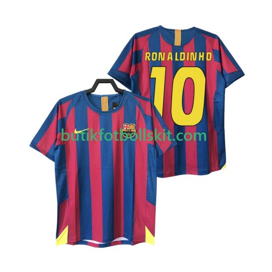 FC Barcelona RONALDINHO 10 2005 Retro Män Hemma Matchtröja 2006 Kortärmad