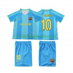 FC Barcelona RONALDINHO 10 2007 Retro Barn Borta Matchtröja 2008 Kortärmad
