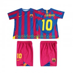 FC Barcelona RONALDINHO 10 Champions League 2005 Retro Barn Hemma Matchtröja 2006 Kortärmad