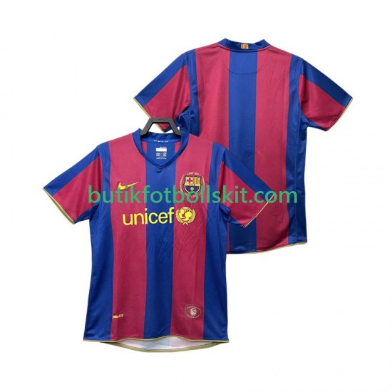 FC Barcelona 2007 Retro Män Hemma Matchtröja 2008 Kortärmad